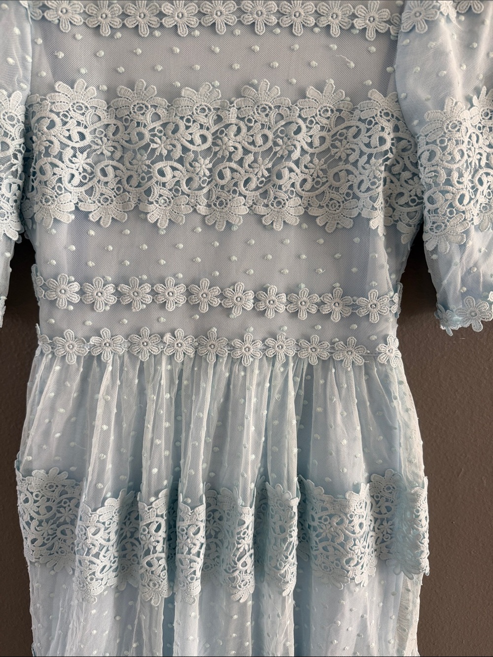 JessaKae Light Blue Lace Tiered Midi Dress - Picture 4 of 8